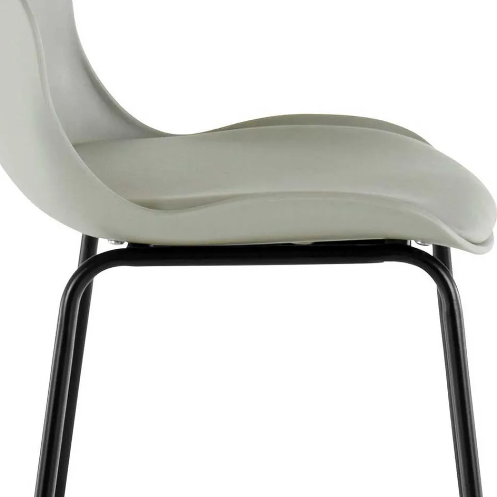 Wohnen Hocker<Barstuhl in Grau und Schwarz - Cavanna (2er Set)
