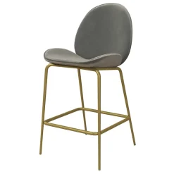 Wohnen Hocker|Stühle<Barstuhl in Hellgrau und Messing - Loreo