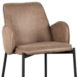 Wohnen Hocker<Barstuhl in Taupe Microfaser - Ziris (2er Set)