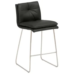 Wohnen Hocker<Barstuhl mit Kufengestell Edelstahl modern - Avila