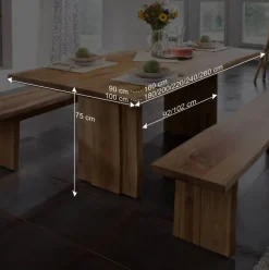 Wohnen Tische<Baumesstisch aus Wildeiche Massivholz - Cantinos