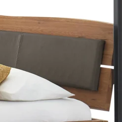 Wohnen Betten<Baumkante Wildeiche Bett mit Metall Himmel Gestell - Agadi