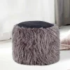 Wohnen Hocker<Beistellhocker aus Kunstfell Dunkelgrau - Landeck