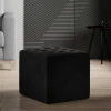 Wohnen Hocker<Beistellhocker aus mattem Samt in Schwarz - Ostavion