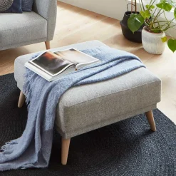 Wohnen Hocker<Beistellhocker aus Strukturstoff Grau - Lyanez