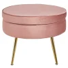Wohnen Hocker<Beistellhocker in Rosa Samt - Griffin
