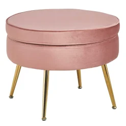 Wohnen Hocker<Beistellhocker in Rosa Samt - Griffin