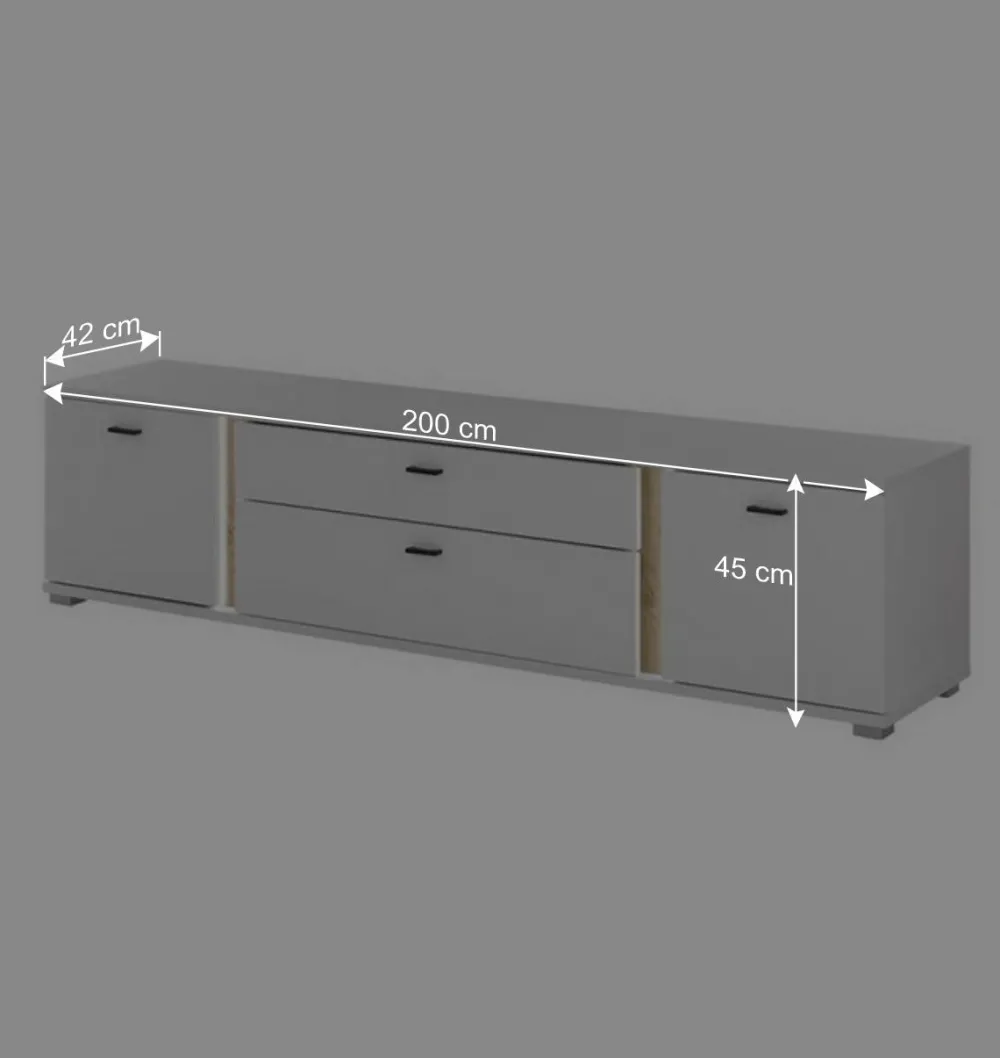 Wohnen Tv & Hifi-Möbel|Lowboards<Beleuchtete TV Kommode mit 200 cm Breite - Racelyn