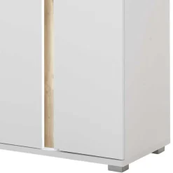 Wohnen Highboards<Beleuchtetes Sideboard in Weiß mit Wildeiche - Racelyn