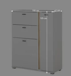 Wohnen Highboards<Beleuchtetes Sideboard in Weiß mit Wildeiche - Racelyn