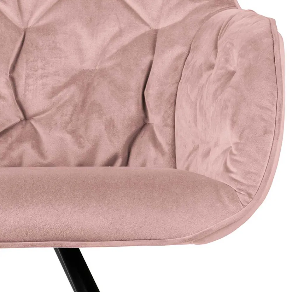 Wohnen Stühle<Bequemer Armlehnenstuhl in Rosa & Schwarz - Dadonia