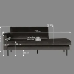Wohnen Sofas<Bequemes Daybed mit Samt Nustra in Gelb