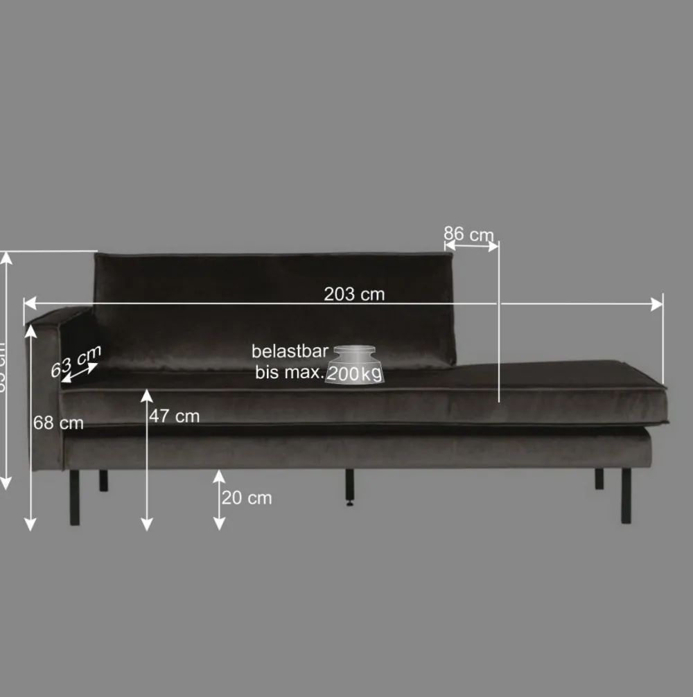 Wohnen Sofas<Bequemes Daybed mit Samt Nustra in Gelb