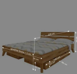 Wohnen Betten<Übergroßes Holzbett mit Bettkästen - Eavy II