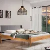 Wohnen Betten<Bett aus Wildbuche massiv und Kunstleder - Padricio
