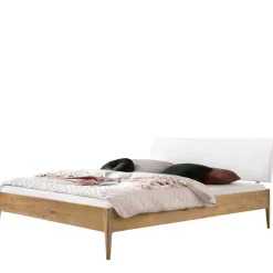 Wohnen Betten<Bett aus Wildeiche Holz & Kunstleder - Vinessia