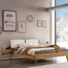 Wohnen Betten<Bett aus Wildeiche mit Kunstleder - Cubus