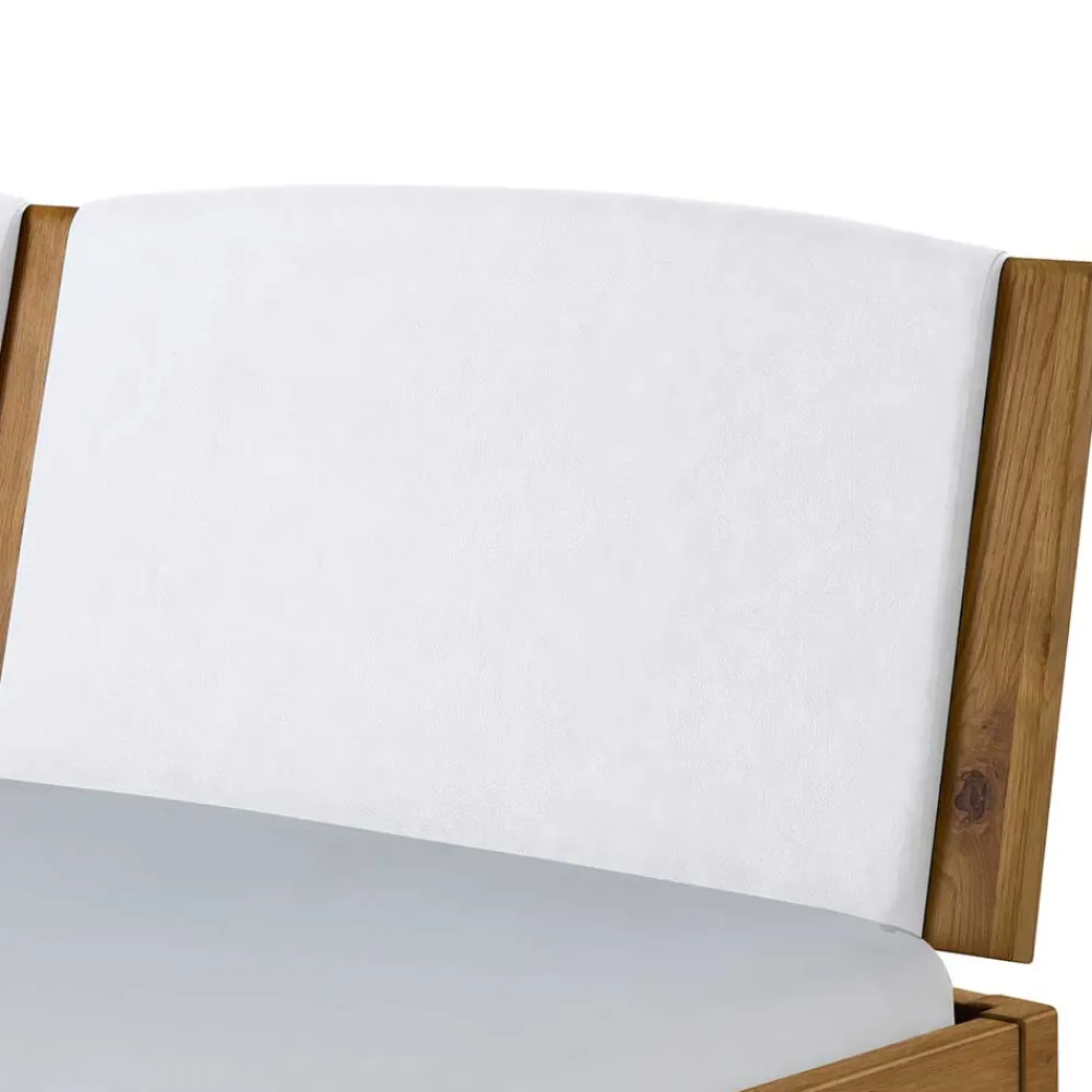 Wohnen Betten<Bett aus Wildeiche mit Kunstleder - Cubus