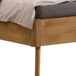 Wohnen Betten<Bett aus Wildeiche mit Kunstleder - Cubus