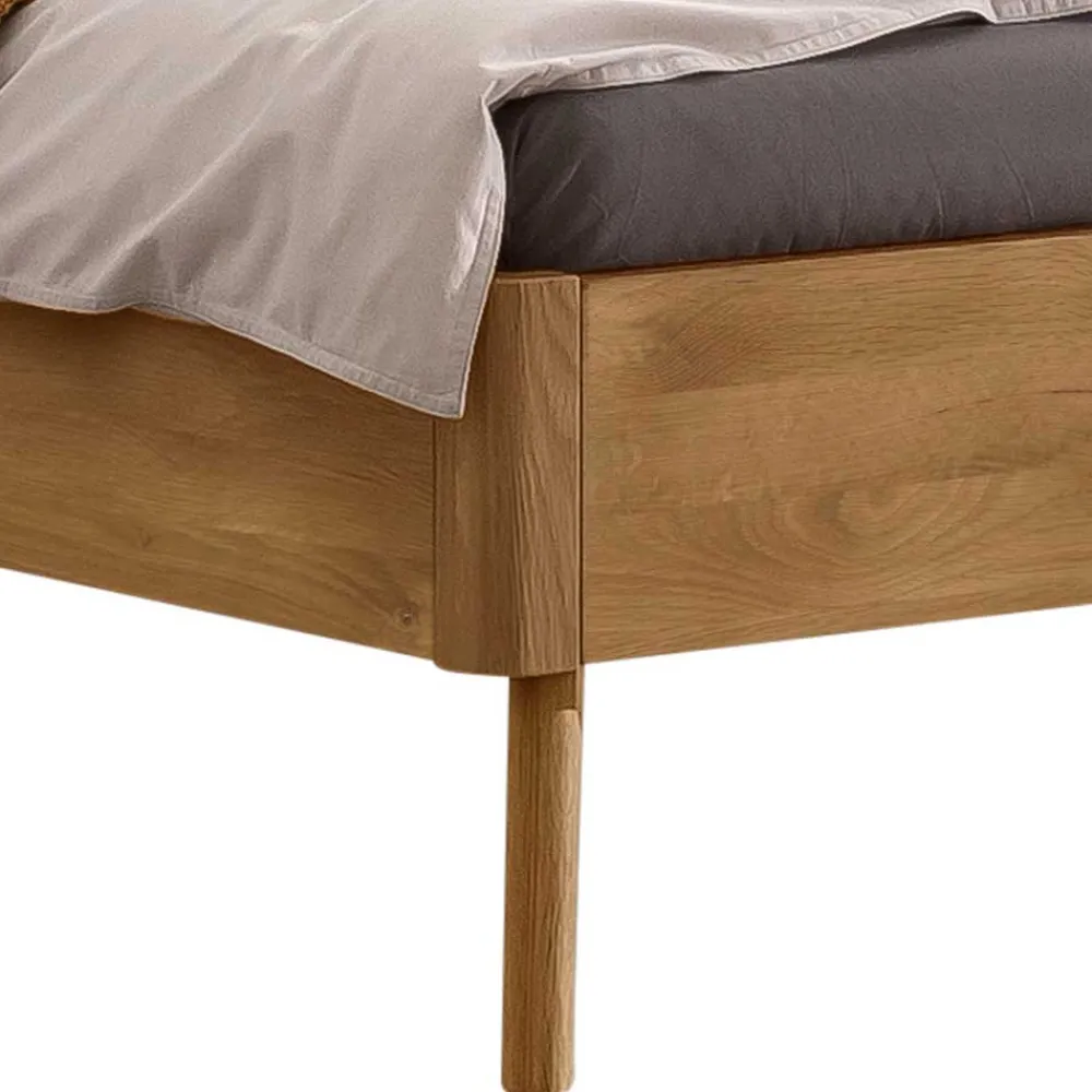 Wohnen Betten<Bett aus Wildeiche mit Kunstleder - Cubus