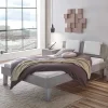 Wohnen Betten<Bett in Betonoptik mit Kopfteil Kissen - Rienas