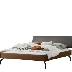 Wohnen Betten<Bett in Nussbaum Braun & Anthrazit - Ayero (dreiteilig)