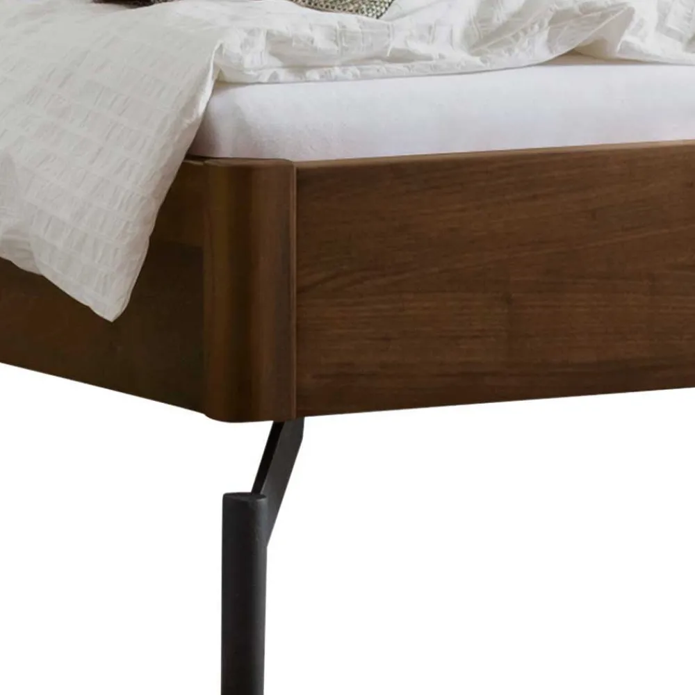 Wohnen Betten<Bett in Nussbaum Braun & Anthrazit - Ayero (dreiteilig)