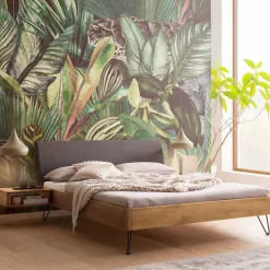 Wohnen Betten<Bett mit Kopfteil gepolstert Kunstleder Anthrazit - Catrizia