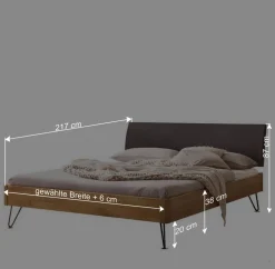 Wohnen Betten<Bett mit Kopfteil gepolstert Kunstleder Anthrazit - Catrizia