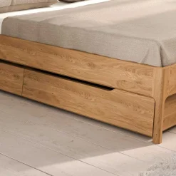 Wohnen Betten<Bett mit Nachtkonsolen aus Wildeiche - Grenadys (dreiteilig)