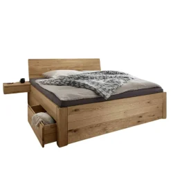 Wohnen Betten<Bett mit vier Schubladen aus Wildeiche - Zennian (dreiteilig)