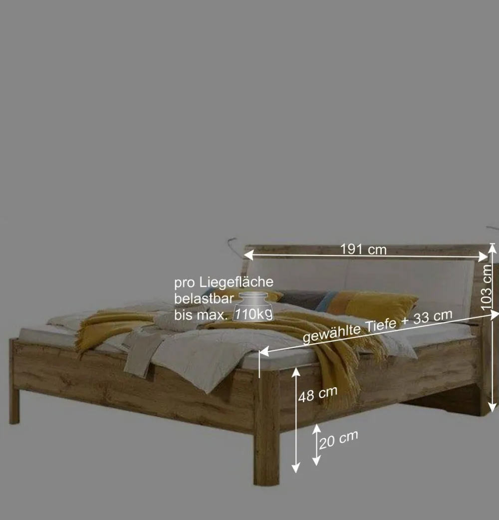 Wohnen Betten<Bett Neriman mit Bettkasten im Kopfteil