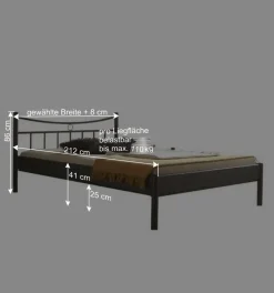 Wohnen Betten<Bett Regina aus Metall