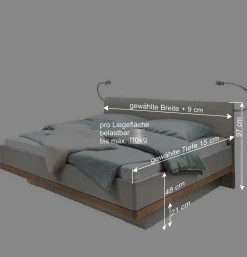 Wohnen Betten<Bettanlage komplett - modernes Design - Crascanu (dreiteilig)