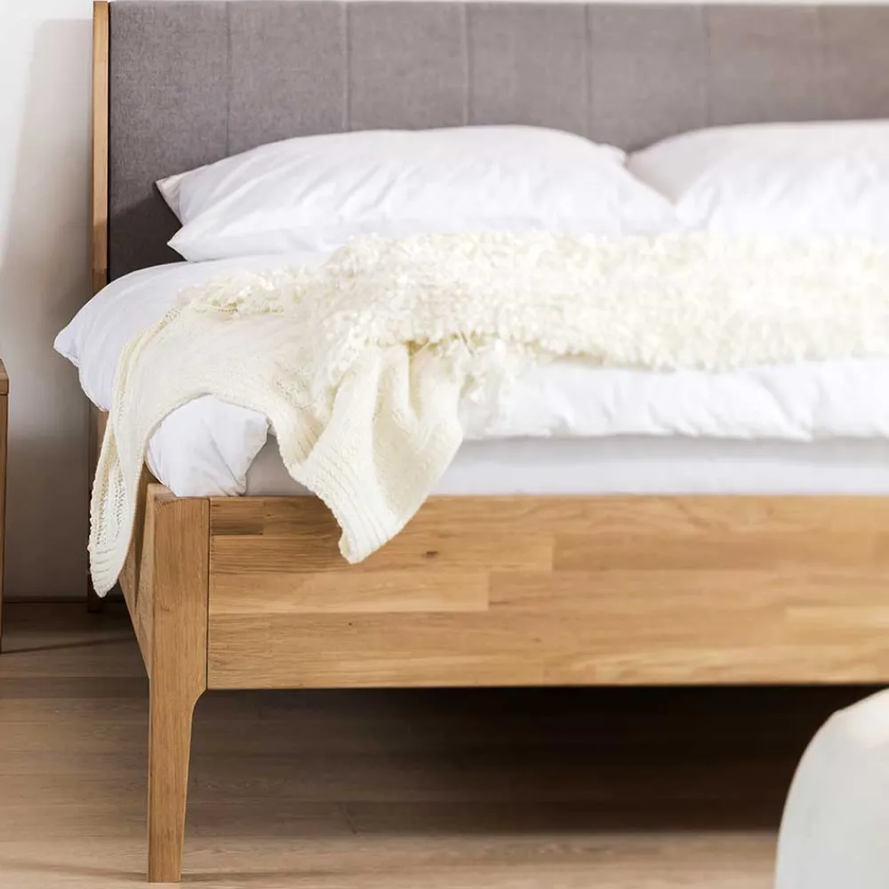 Wohnen Betten<Bettgestell aus Holz Wildeiche Honig - Nicono