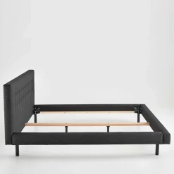 Wohnen Betten<Bettgestell in Dunkelgrau mit 140x200 Liegefläche - Vladin