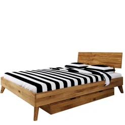 Wohnen Betten<Bettkasten Einzelbett aus Wildeiche Holz - Eavy II