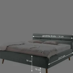 Wohnen Betten<Bettkasten Polsterbett in Beige & Eiche - Stroy