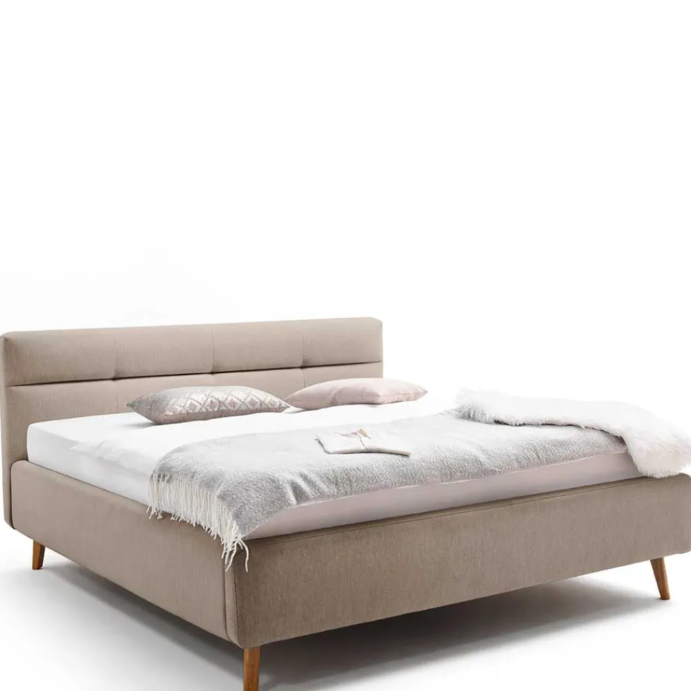 Wohnen Betten<Bettkasten Polsterbett in Beige & Eiche - Stroy