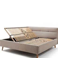 Wohnen Betten<Bettkasten Polsterbett in Beige & Eiche - Stroy