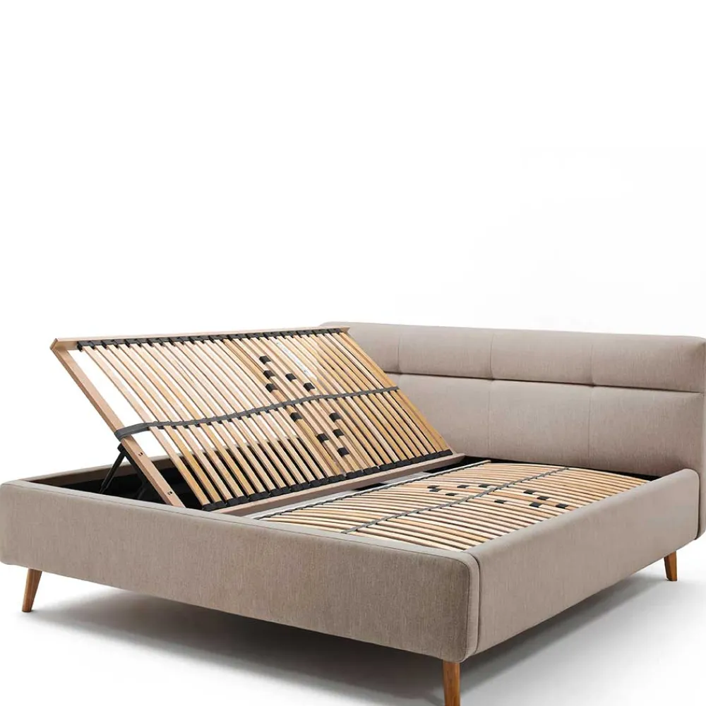 Wohnen Betten<Bettkasten Polsterbett in Beige & Eiche - Stroy