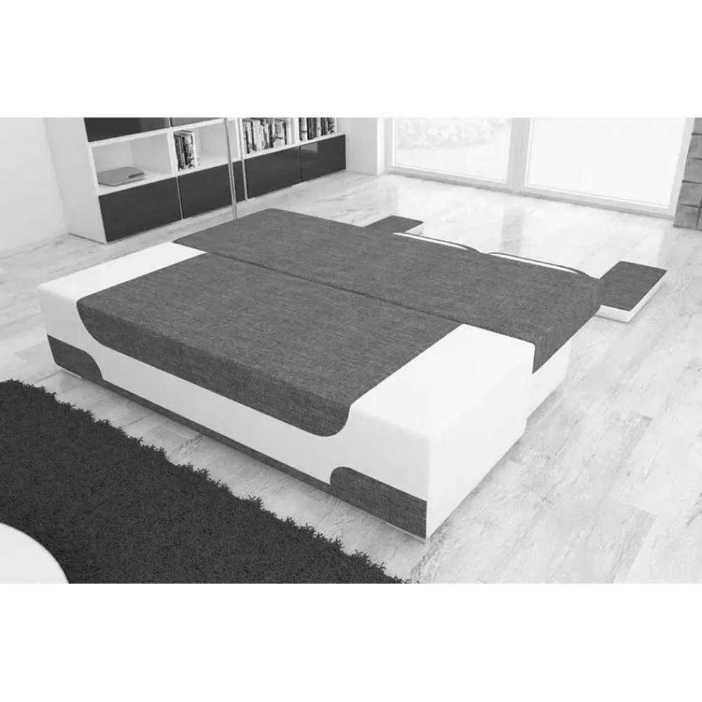 Wohnen Sofas<Bettsofa in Dunkelgrau Material Mix - Classic