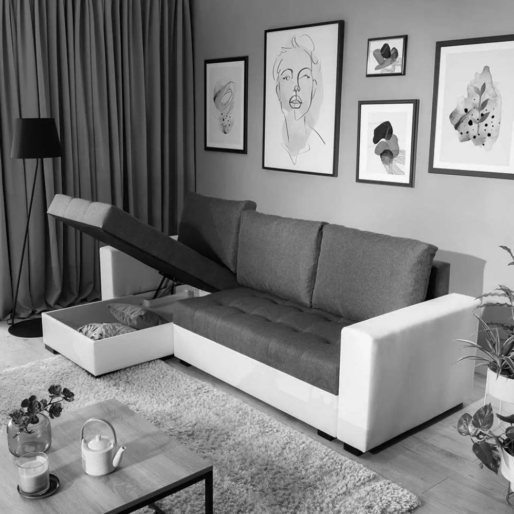 Wohnen Betten|Sofas<Bettsofa in Schwarzbraun Stoffbezug - Zyret