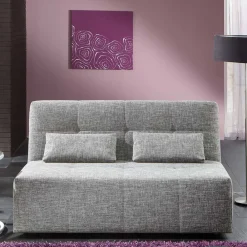 Wohnen Sofas|Betten<Bettsofa zum Ausklappen in hellem Silbergrau - Tropez