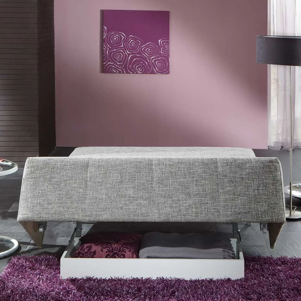 Wohnen Sofas|Betten<Bettsofa zum Ausklappen in hellem Silbergrau - Tropez