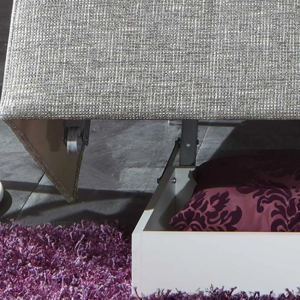 Wohnen Sofas|Betten<Bettsofa zum Ausklappen in hellem Silbergrau - Tropez