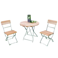 Wohnen Sitzgruppe<Biergarten Garnitur für 2 Personen Riumana mit Klapptisch rund (dreiteilig)