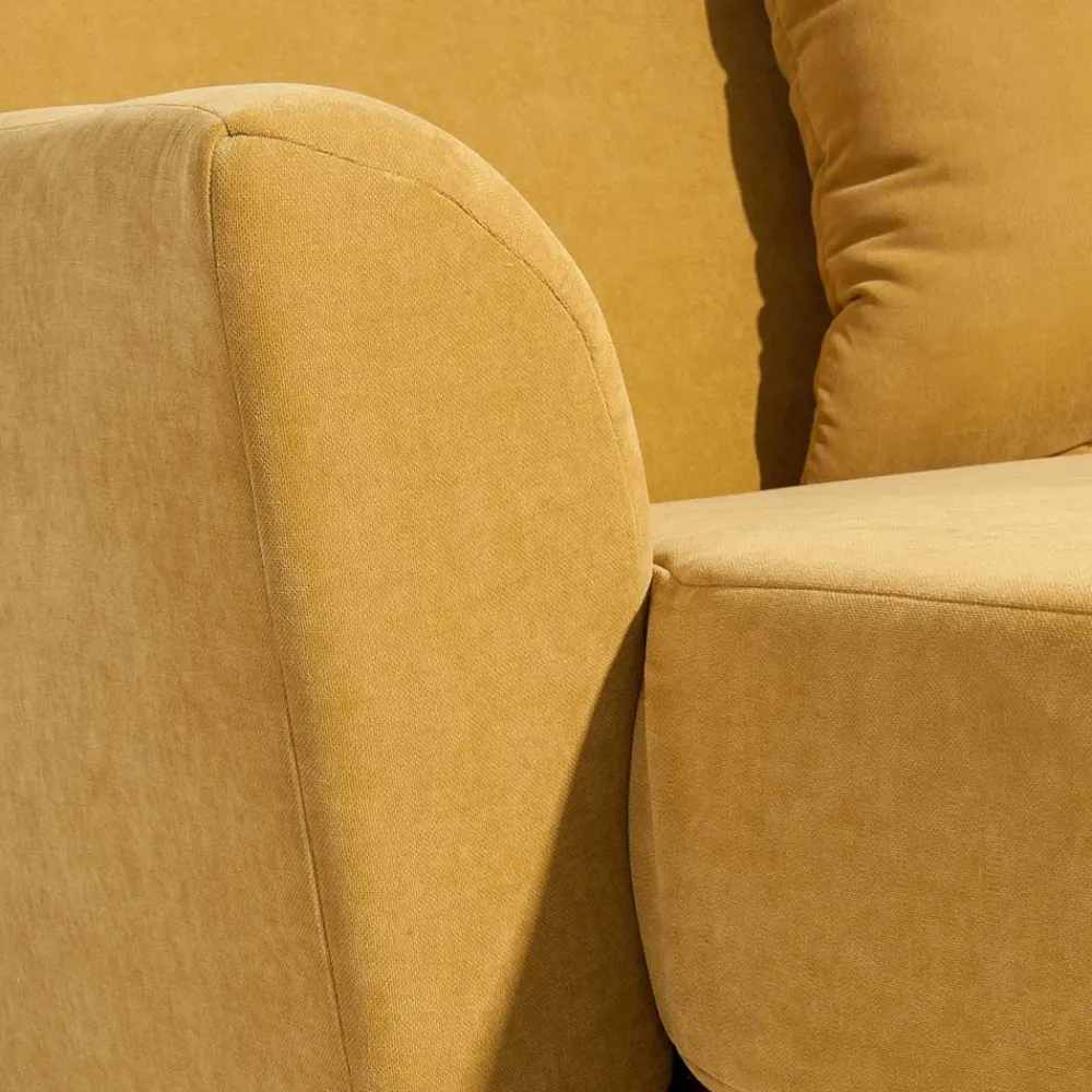 Wohnen Sessel<Big Polstersessel in Gelb Velours - Vynn