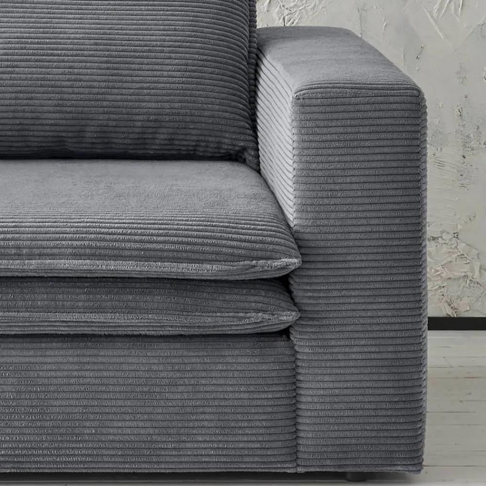 Wohnen Sessel<Big Sessel aus Cord in Anthrazit - Ruffos