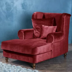 Wohnen Sessel<Big Sessel in Rot Samtvelours - Simple
